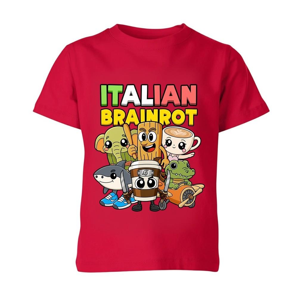 Italian Brainrot Funny Meme Unisex Kids TShirt Meme Gamer Gen Christmas Xmas S