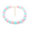 Fashion Versatile Creative Color Smudge Geometric Resin Square Beaded Necklace Simple Trend Women's Necklace