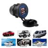 Cargador de coche con doble puerto USB QC3.0, toma de carga rápida con voltímetro e interruptor, 12 V/24 V, cargador de teléfono automático