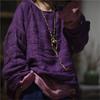 Johnature Fashion Vintage Solid Color Loose Casual T-Shirt Woman Spring Chinese Style O-Neck Long Sleeves T-Shirt