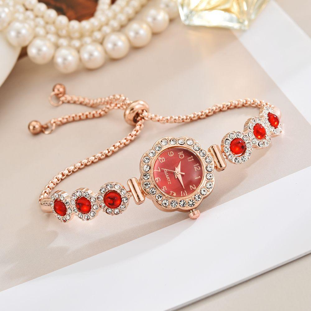 Lazy Free Pull-out Women's Bracelet Women's Watch Fashion Color Diamond Fashion Temperament Quartz Watch