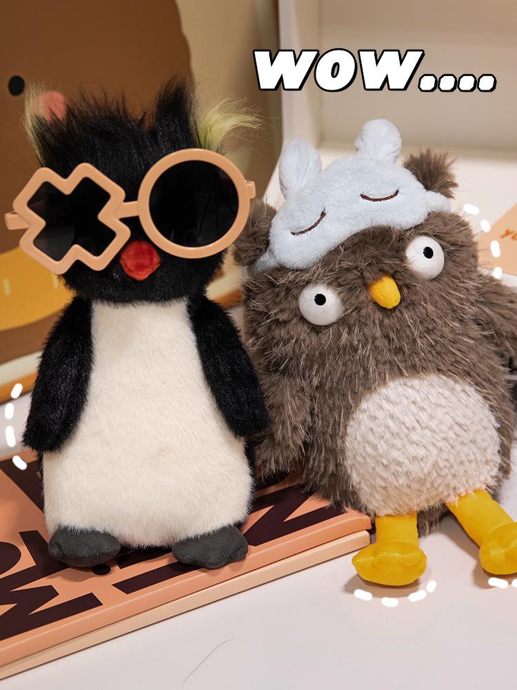 Frizzy Penguin Plush Toy - Cute Afro Children's Doll