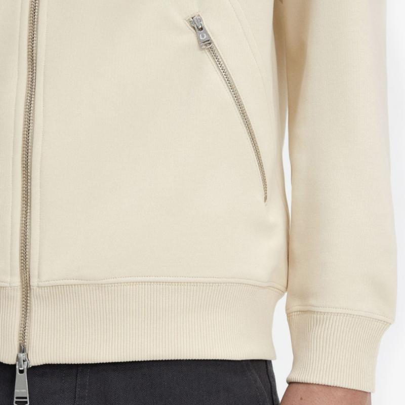 Fred Perry [sharp] Slub Jersey Zip Through Pullover   Oatmeal Afpm2417858 691