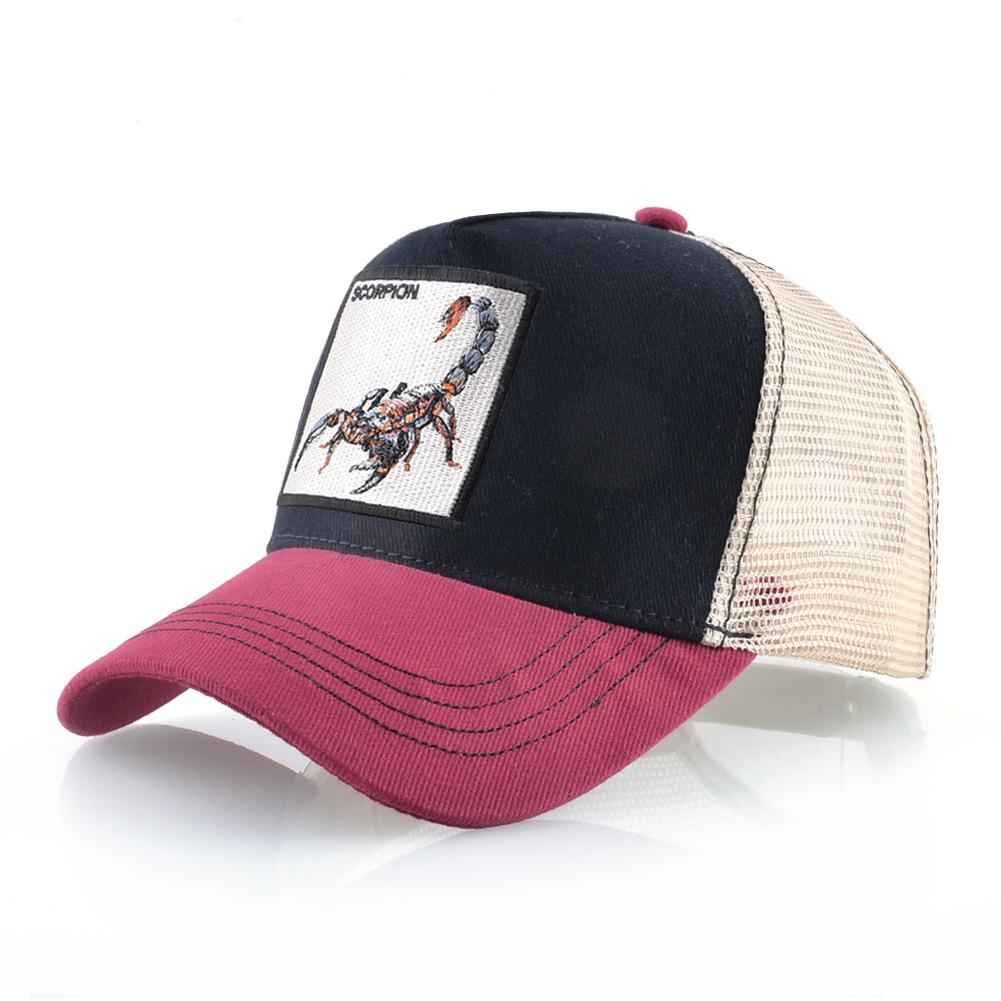 Four Seasons Trucker Cap Men Women Snapback Hip Hop Baseball Cap With Embroidery Scorpion Patch Adjustable Visor Hat