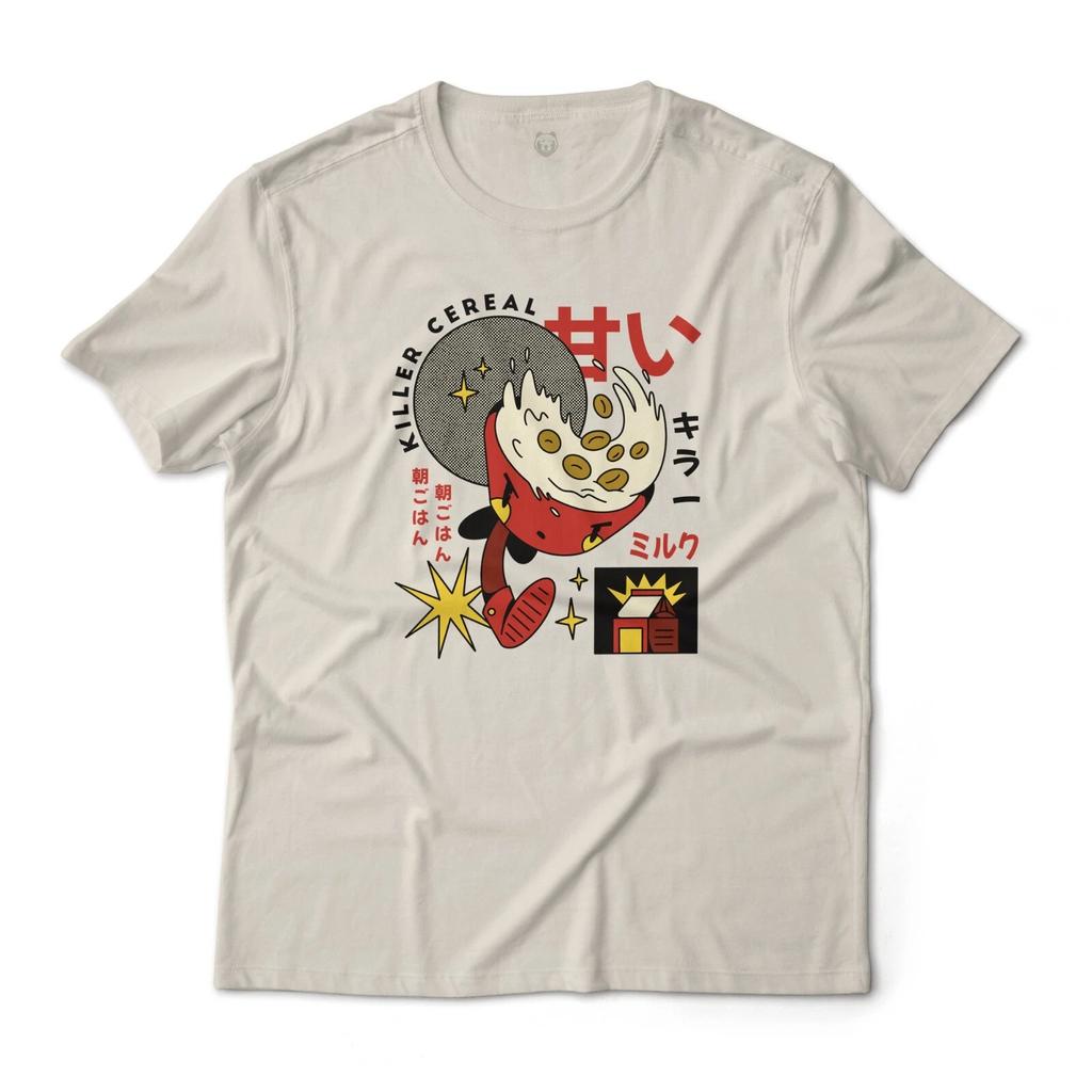 Cereal Killer Japanischer Retro Cartoon Unisex Grafik-T-Shirt