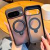 For Google Pixel 10 Pro XL Case Hard Transparent Matte Ring Stand Magnetic Protective Back Cover For Pixel 10 10Pro XL Shell