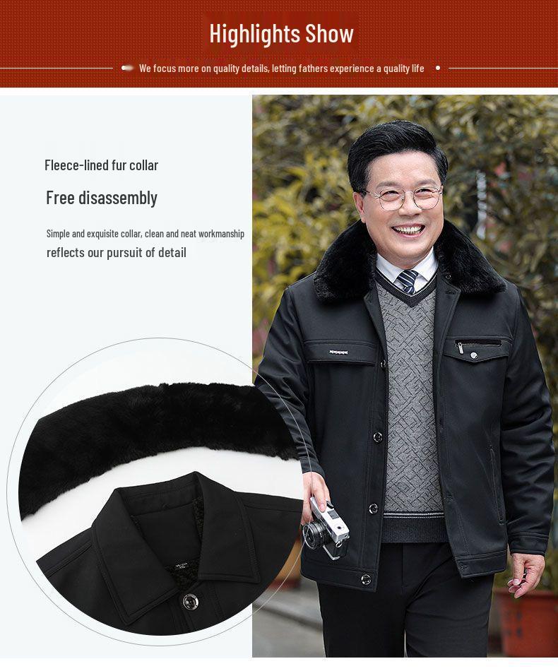 Men's Fleece-Lined Warm Cotton Coat: Thickened, Short Style for Autumn/Winter