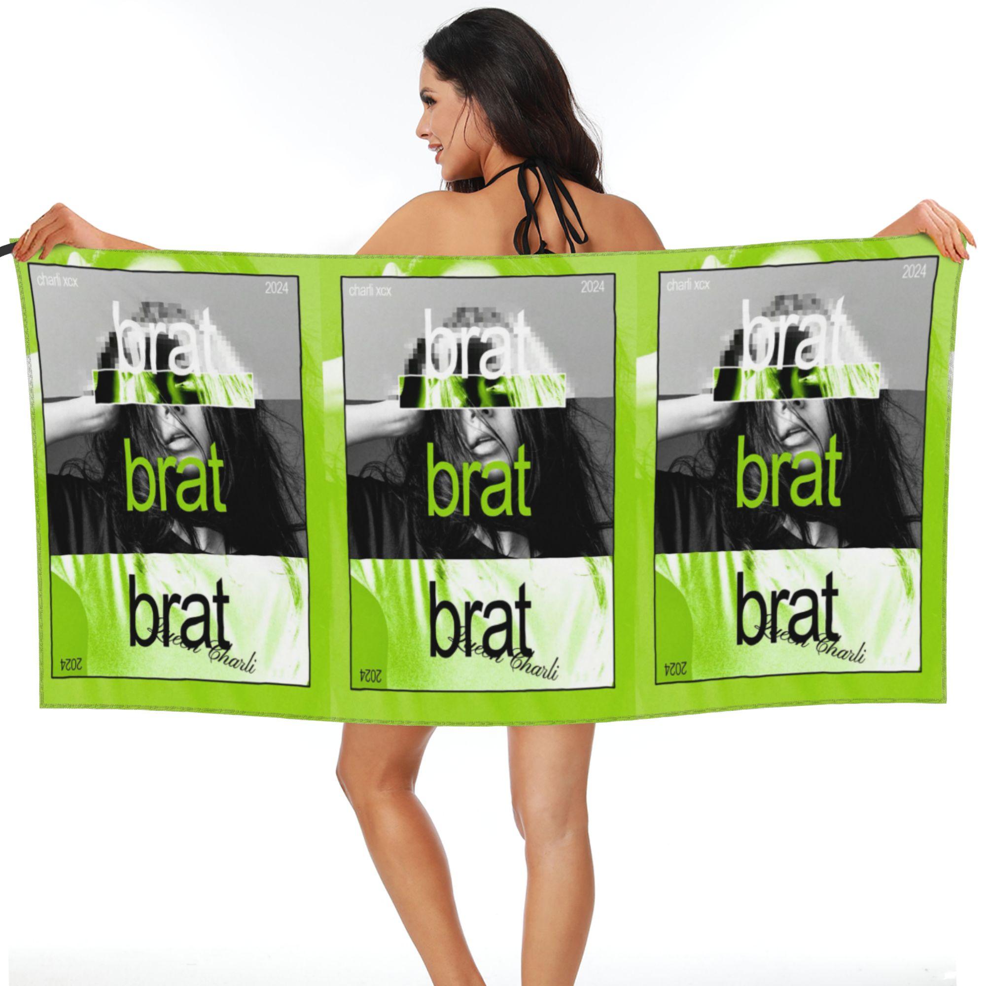 

Brat Charli Xcx Beach Towel Soft Microfiber Quick Dry Absorbent Quick Towels For Bath W30*H60(CM)
