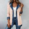 Women's Casual Real Denim Jacket with Leopard Print Patchwork Design for Daily Wear