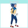 Kids Sonic Costume Blue Jumpsuit Foam Mask For Cosplay Fun!