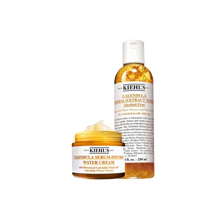 Kiehl s Calendula Herbal-Extract Toner & Calendula Serum-Infused Water Cream Duo Set Extract Toner 250ml+Cream 50ml
