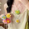 Small Fresh Crystal Beaded Flower Necklace Fashionable and Sweet Dopamine Collarbone Chain Light Luxury High-end Versatile Necklace