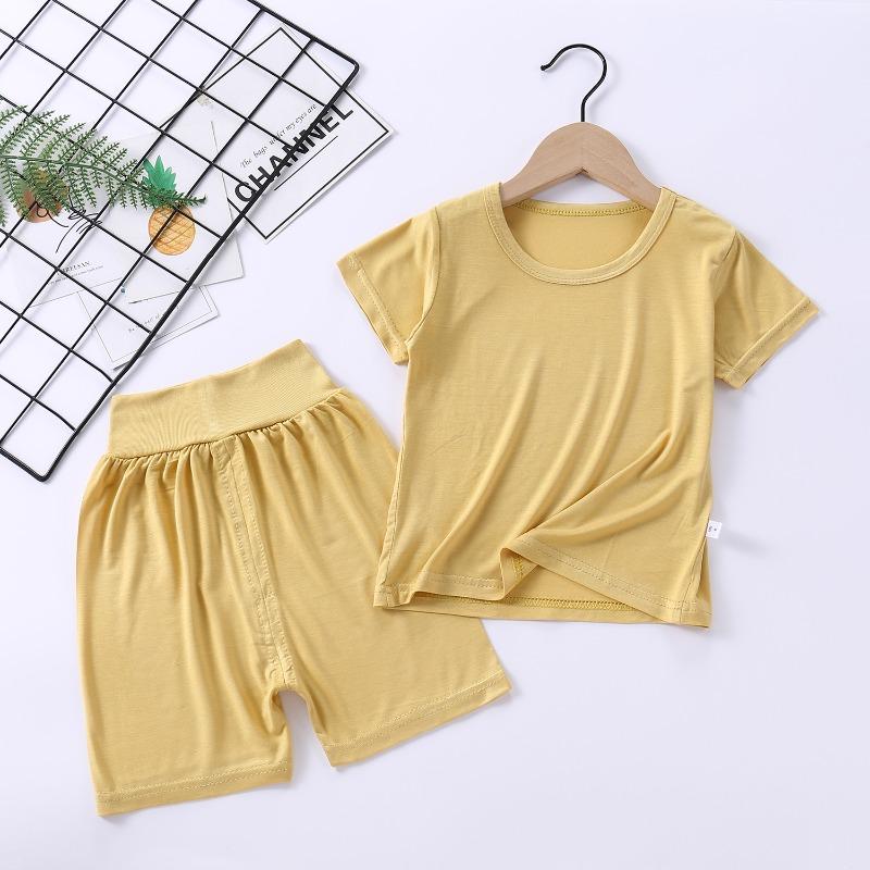 Children's Pajamas Modal Short Sleeved Suit Summer Pajamas Children's Clothing Waist Belly Protection Home Clothes