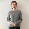 Efterår/Vinter 3D Diamant Flettet Cashmere Sweater - Dame Rund Hals, Langærmet, Ensfarvet, Varm & Komfortabel