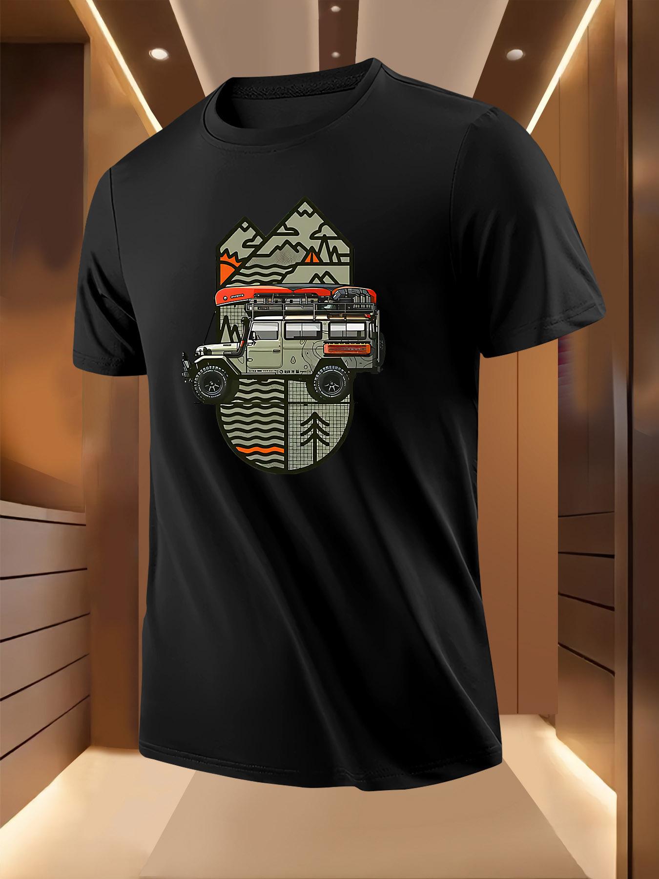 Adventure Truck Graphic Tshirt - Breathable Lightweight P... L