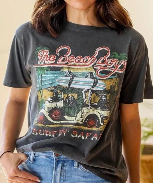 The Beach Boys Band Surfin  Safari 90s Basic Black Unisex T shirt Reprint Unisex T-Shirt S