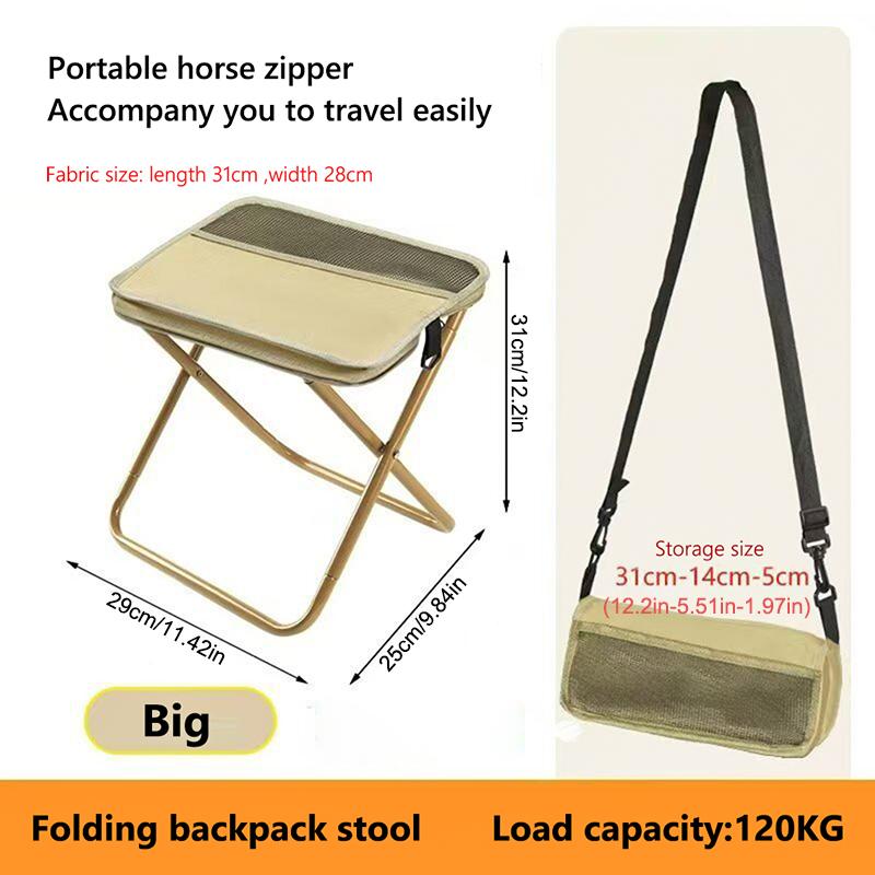 Folding Chair with Mesh Bag Crossbody Bag Outdoor Supplies with Storage Bag Oxford Fabric Waterproof Convenient To Carry