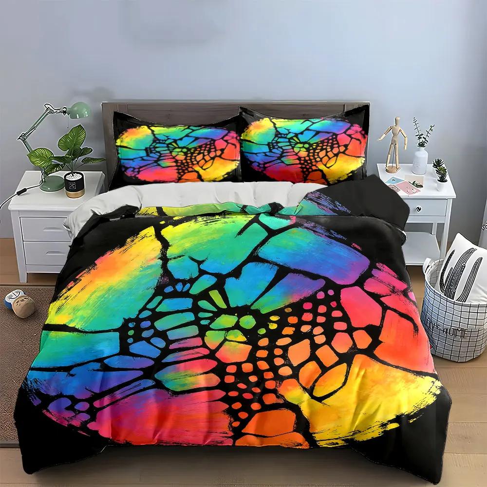 Abstract Art Three-Piece Set Decor Soft Comfortable Duvet Cover Bedding Set Included 1*Duvet Cover & 2*Pillowcases gift