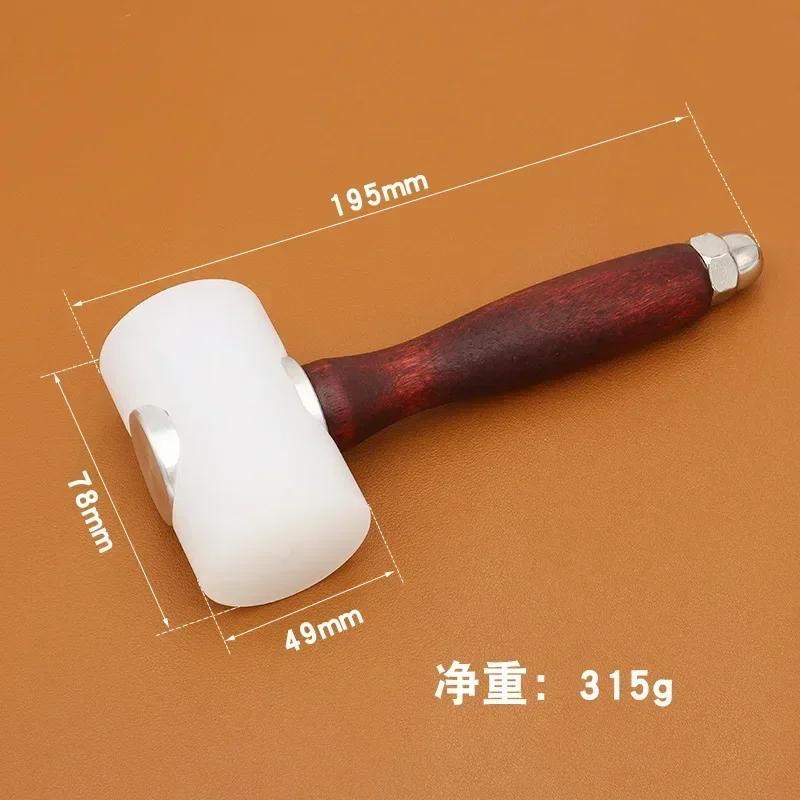 Nylon Material Hammer Tool with Wood Handle Home Hand Tool Suit for Leather Arts Crafts Carving Tools Supplies
