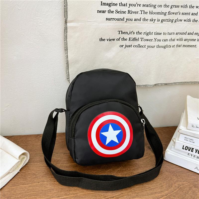 Adorable Canvas Children's Shoulder Bag With Cute Animal Cartoon Spiderman Design