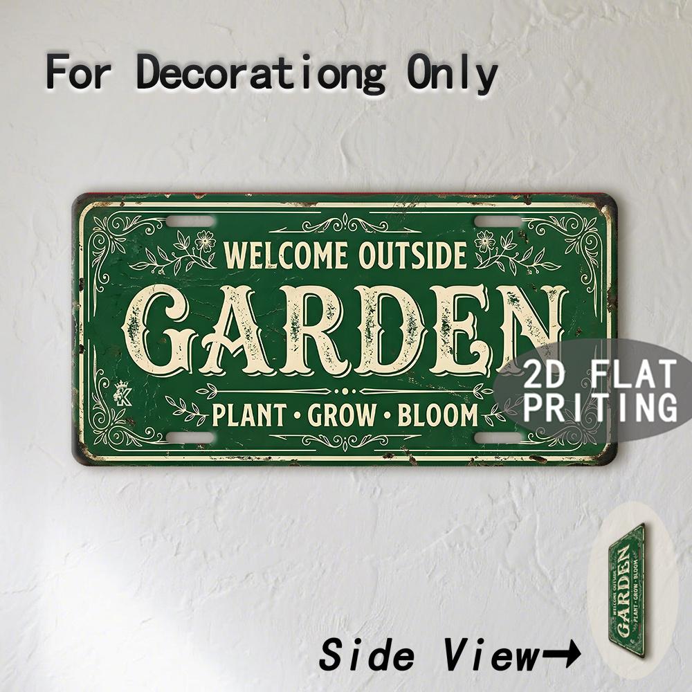 Vintage City Kitchen Garden Workshop Year Text Metal License Plate Sign Retro 2D Flat Printed Tin Plaque Wall Decor for Home B