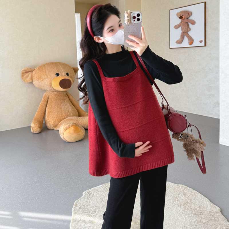 In-Stock 2025 Chic Maternity Autumn/Spring Loose Top & Pants Set XL