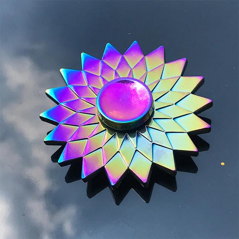 Metal Colorful Finger Spinner Toy Rainbow Fidget Spinner Hand Spinner Anti-Anxiety Toy for Children Adult Relieves Stress Gifts