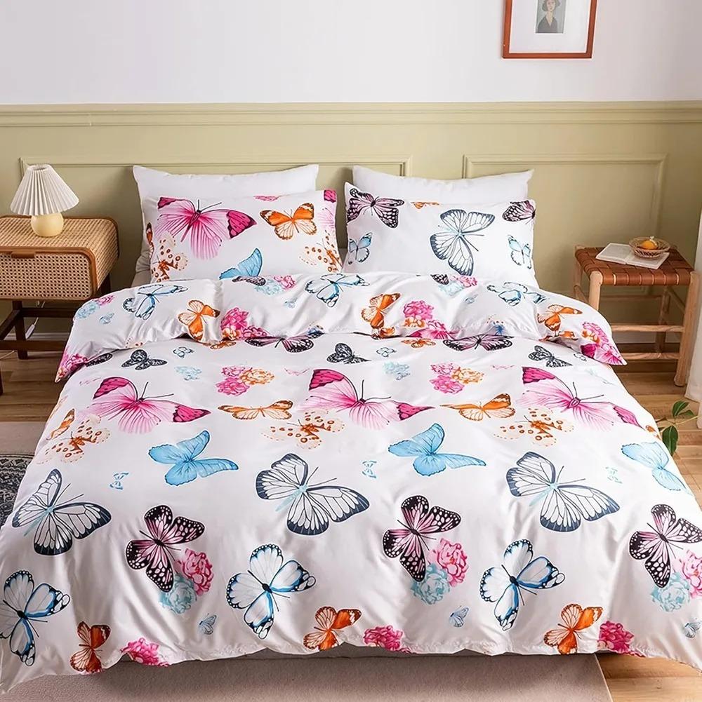 Romantic Heart Pattern Duvet Cover Pillowcase Bedding Set Adult Girl Boy Bedroom Decoration Gift Single Double Size