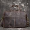Retro Men'S Bag, Genuine Leather Men'S Laptop Bag, Crazy Horse Leather One-Shoulder Messenger Business Bag, Cowhide Briefcase.
