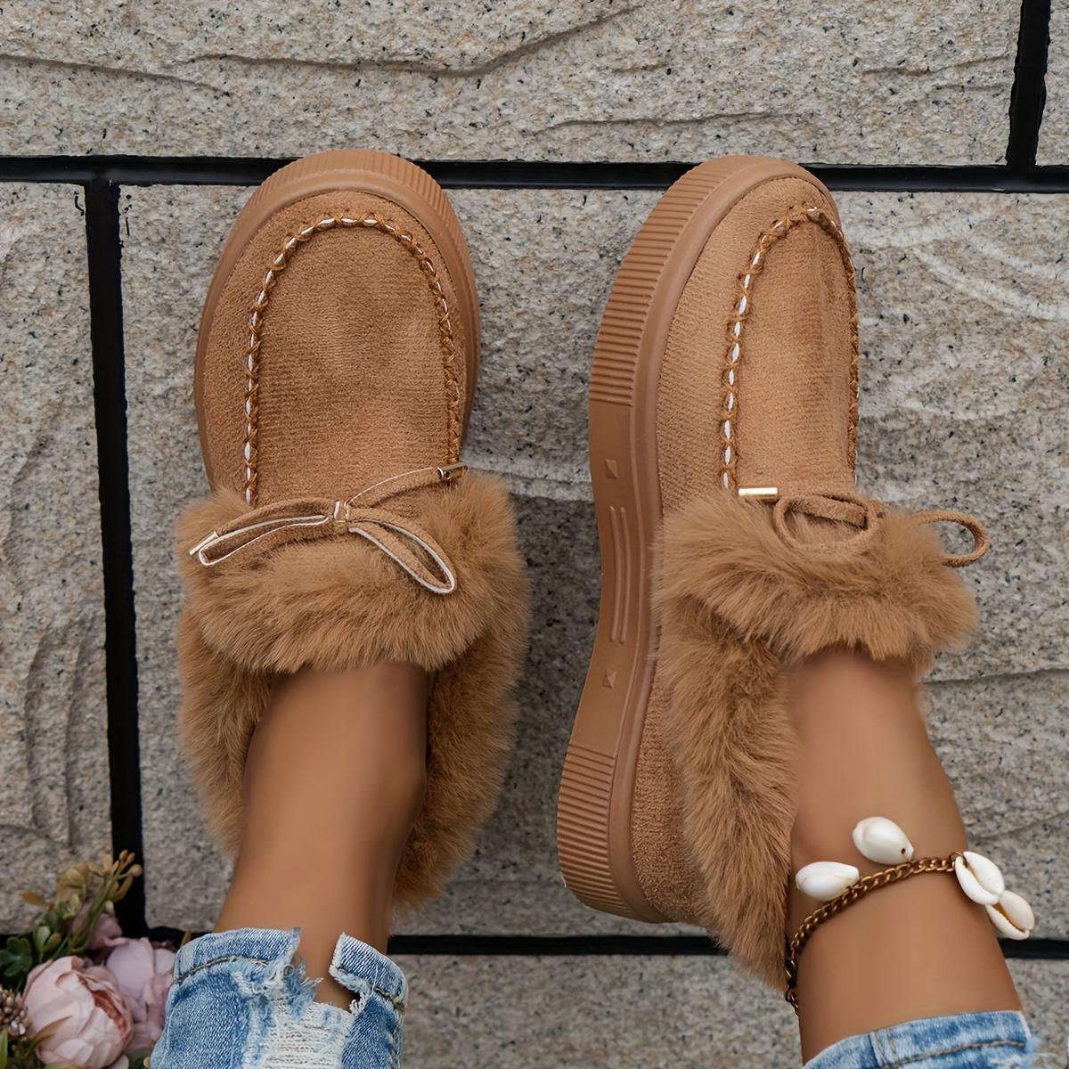 

Женская теплая и удобная обувь, модные зимние термоизолированные слипоны для снега 42 темно-коричневого