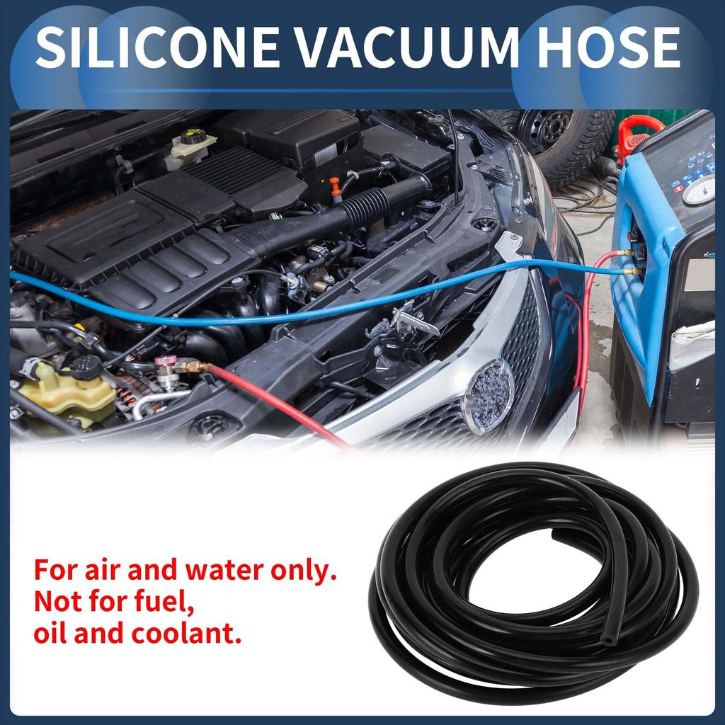 INFINAUTO Silicone Vacuum Tube Hose Engine 16.4FT 3/16" 5mm ID 2.5mm Thickness Car Automotive Vacuum Line Silicone Black High Temperature