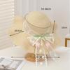 Chapéu de Palha Flor de Verão Dobrável Chapéu de Sol de Aba Larga Grande Chapéus de Palha para Praia Chapéu de Palha para Férias Chapéu de Sol para Praia com Proteção UV