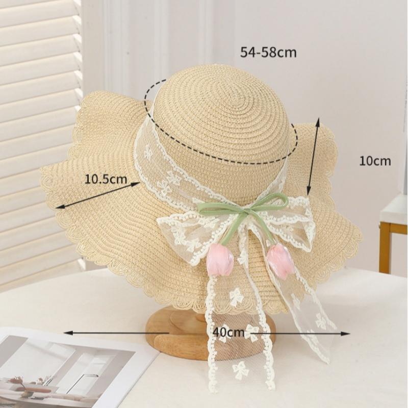 Chapéu de Palha Flor de Verão Dobrável Chapéu de Sol de Aba Larga Grande Chapéus de Palha para Praia Chapéu de Palha para Férias Chapéu de Sol para Praia com Proteção UV