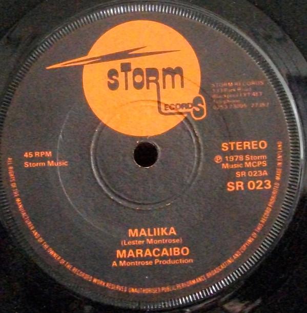 

7inch Record MARACAIBO - Maliika SR023 Storm Records 1978 UK Reggae, Ska & Dub Used
