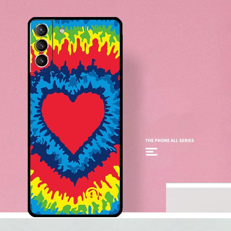 Heart Tie Dye Phone Case For Samsung Galaxy S26 S23 Ultra S20 S21 S22 S24 S25 Plus S10 S25 FE Cover Coque