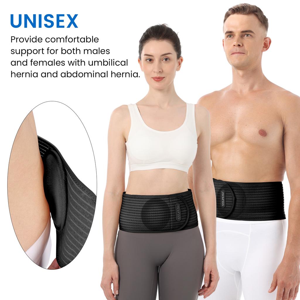 VELPEAU Umbilical Hernia Belt for Epigastric Incisional and Belly Button Hernia, Navel Abdominal Binder with Compression Pad