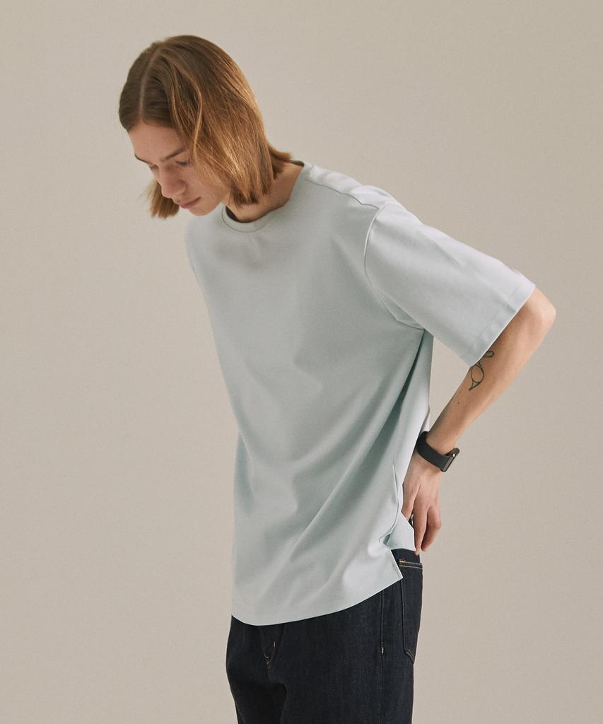BASIC HOUSE Uni Cool Ponte Short Sleeve T-Shirt Mint Lyts3103 (Type B)
