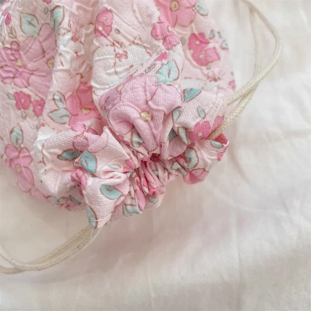 1PCS Women Girls Jewelry Lipstick Cosmetic Tote Rope Pouch String Bags Small Coin Purse Key Earphone Drawstring Storage Bag