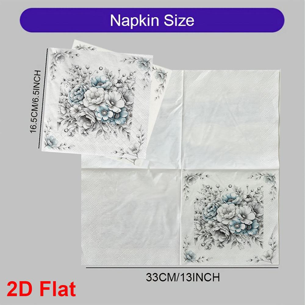 20pcs Disposable Napkins with Flower Pattern Print for Wedding,Parties,and Daily Use for Thanksgiving Fall Christmas Table Decoration