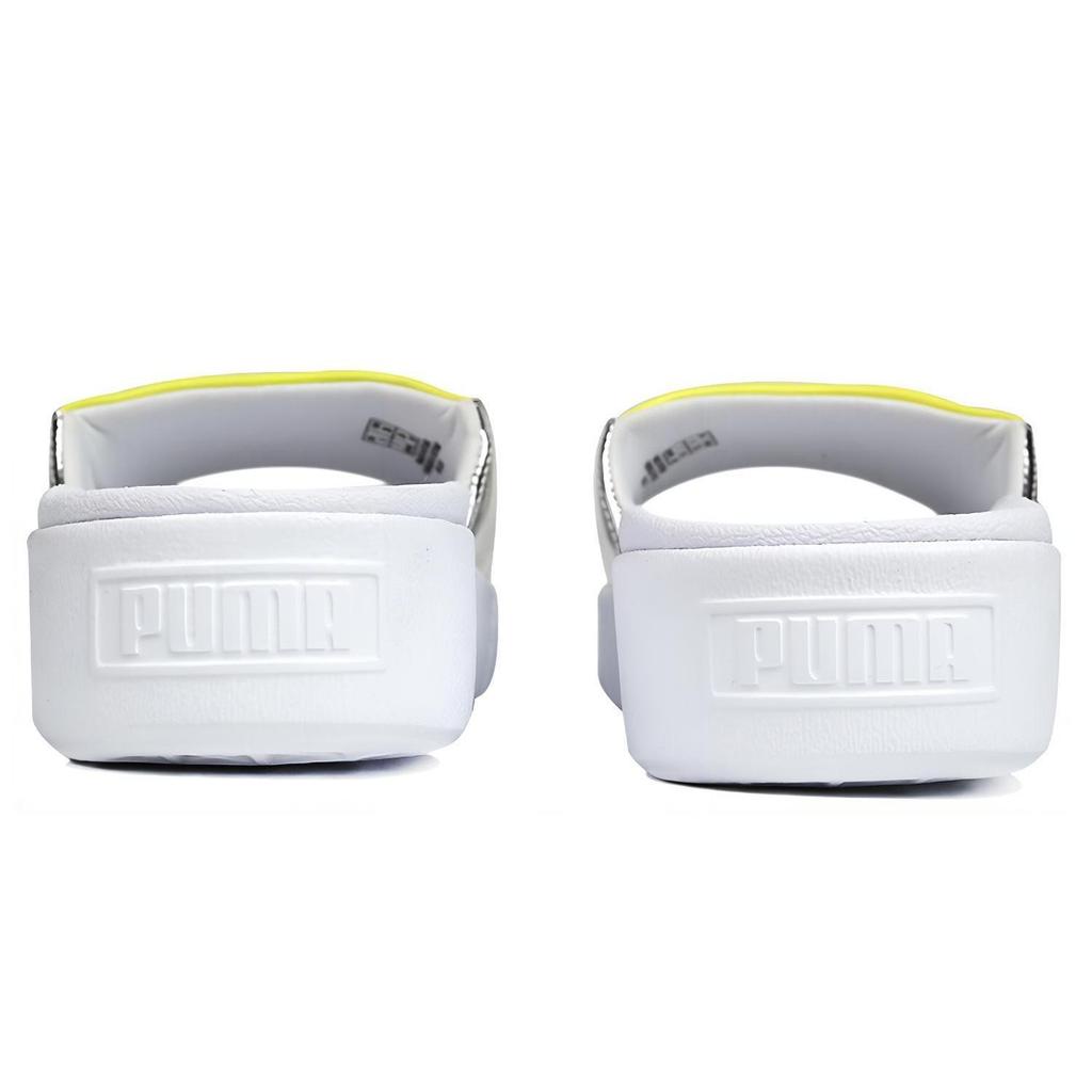 Puma Womens Platform Slide TZ 'White Silver' (women's Sizes) White / Silver Slide Slippers 369421 01