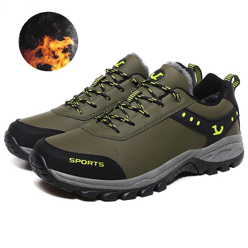 Fashion Men Boots Autumn Winter Men Warm Plush Snow Boots Men Waterproof Ankle Boots Outdoor Hiking Sneakers Fashion Big Size Men Shoes