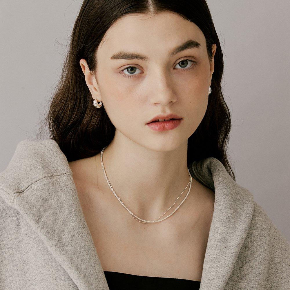 [925 Silver] Twinkle Layered Necklace_Vh25Nnne110V