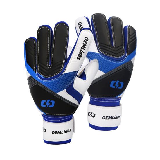 

1 пара футбольных вратарских перчаток, противоскользящие перчатки для ладоней, суперзахват, защита пальцев, износостойкие вратарские перчатки S B синий