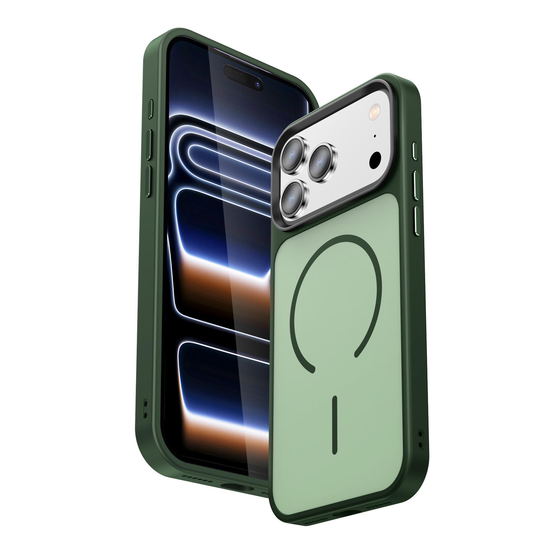 

New for IP17promax Skin-sensitive Magnetic Phone Case 16 Anti-fall Business 15 Gold Armor Lens Mobile Phone Protection For iPhone17