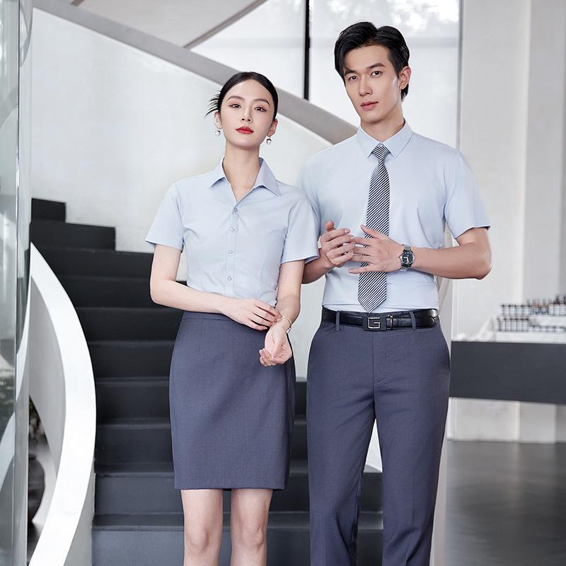Unisex Professional Long Sleeve Silk Modal Shirt with Logo for Property Management Workwear