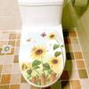 Butterfly Sunflower Bathroom Wall Sticker Home Decor Toilet Lid Decoration Wall Decals Waterproof Toilet Stickers