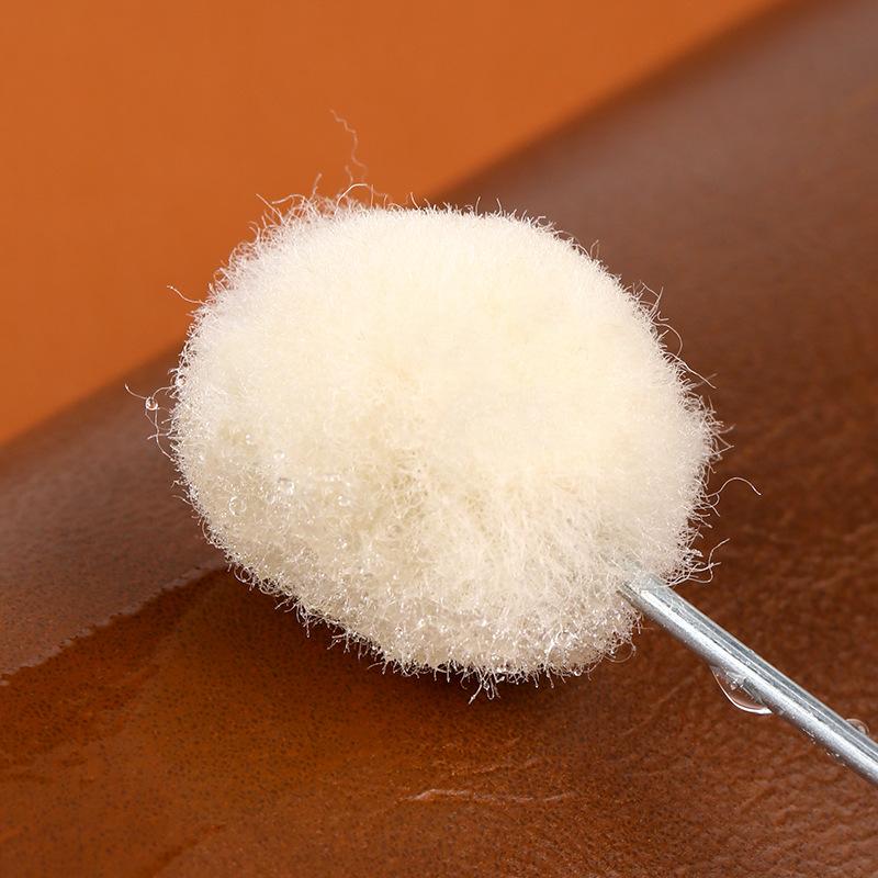 10PCS Dyeing Wool Ball Brush for Leather Carving Dyeing Paste Coloring Leather Care Tool