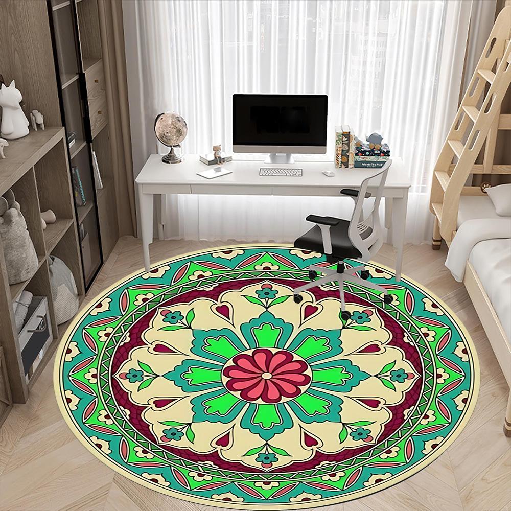1pc Mandala Pattern Chair Carpet for Office, , Non-slip carpet, Very suitable for offices, farmhouses,Outdoor carpet yy251120097