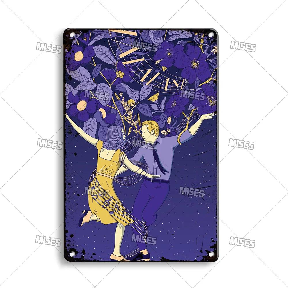 MISES LA LA LAND Classic Movie Metal Poster Cafe Home Kitchen Wall Decor Sign Decorative Plate Metal Plaque Retro Metal Tin Sign