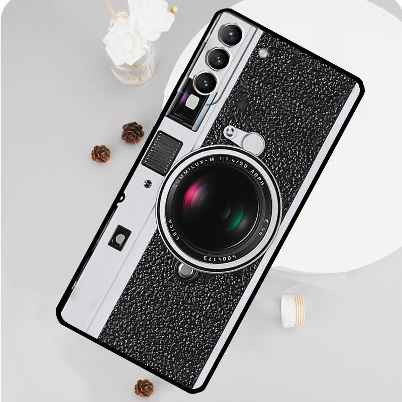 

РЕТРО ФОТОКАМЕРА Чехол для телефона Samsung Galaxy S23 Ultra S20 S21 S22 S24 S25 Plus S9 S10 S24 FE Funda Чехол Galaxy S23